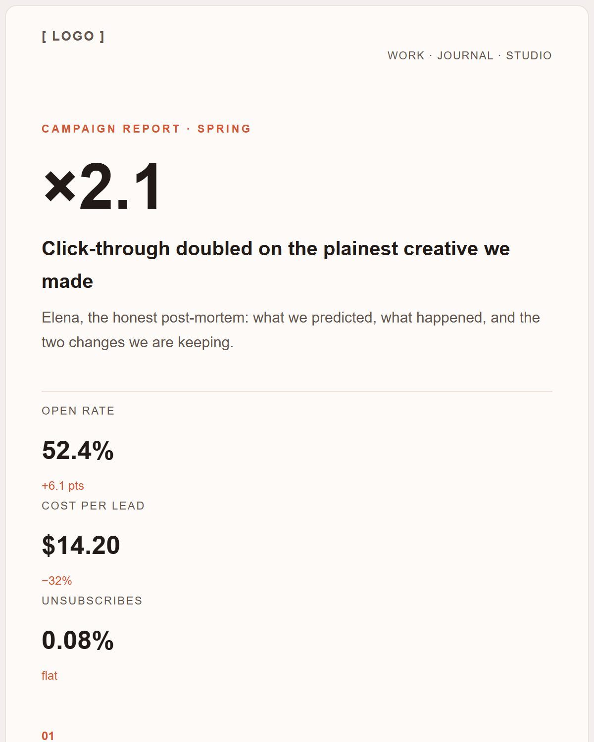 Preview of the Marketing template