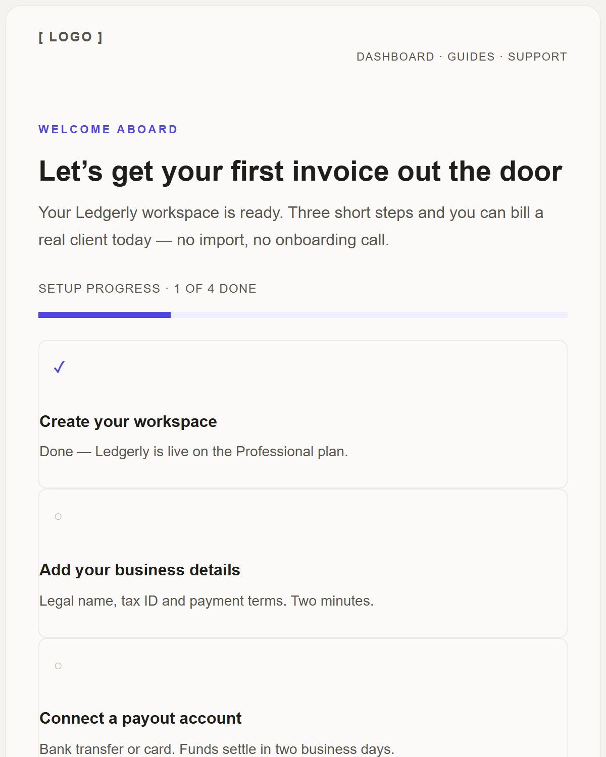 Preview of the SaaS template